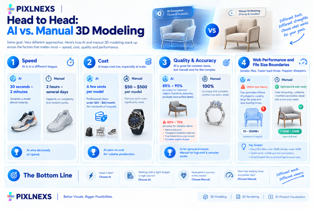 Head to Head: AI vs. Manual 3D Modeling