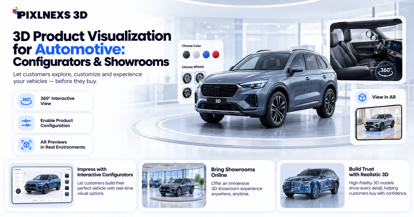 3D Product Visualization for Automotive: Configurators & Showrooms