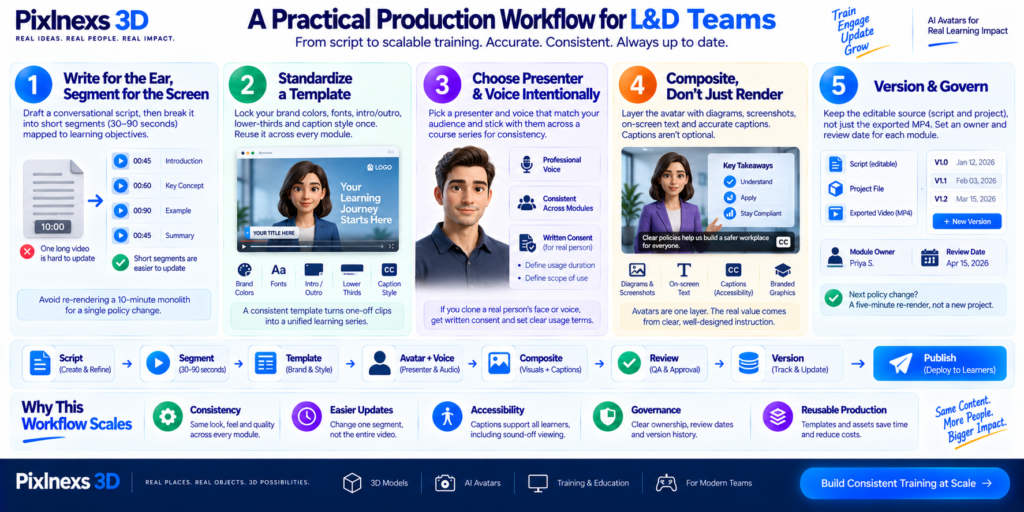 A practical production workflow for L&D teams
