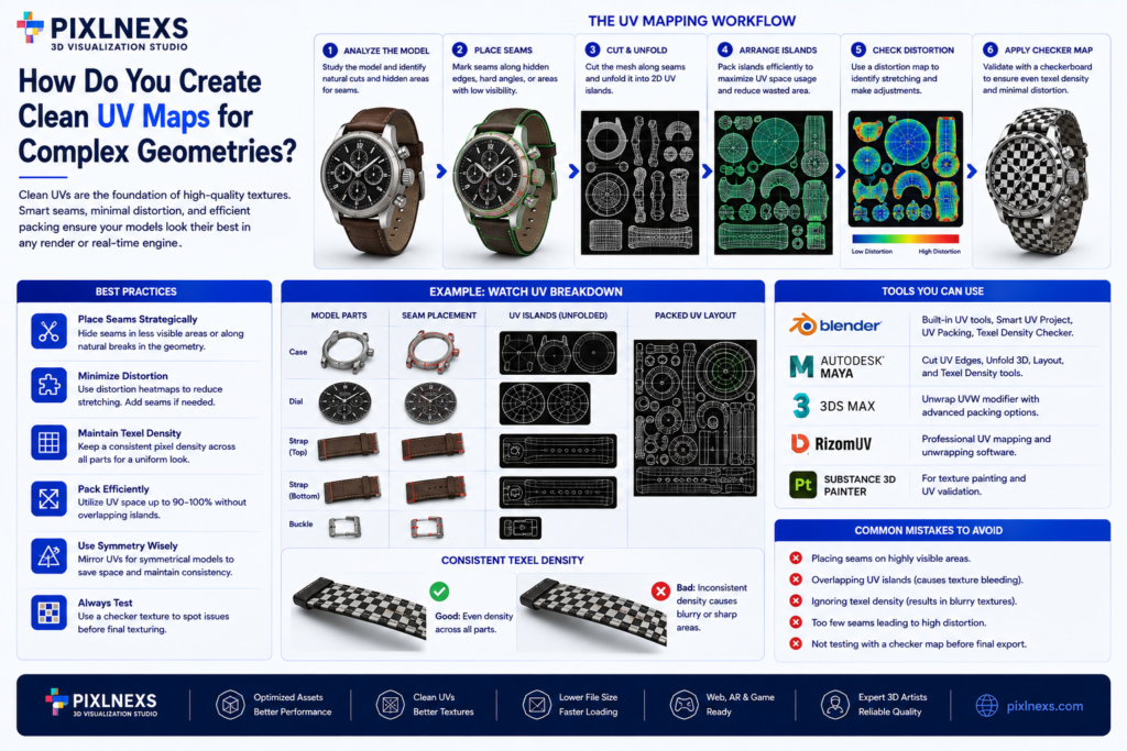 How Do You Create Clean UV Maps for Complex Geometries