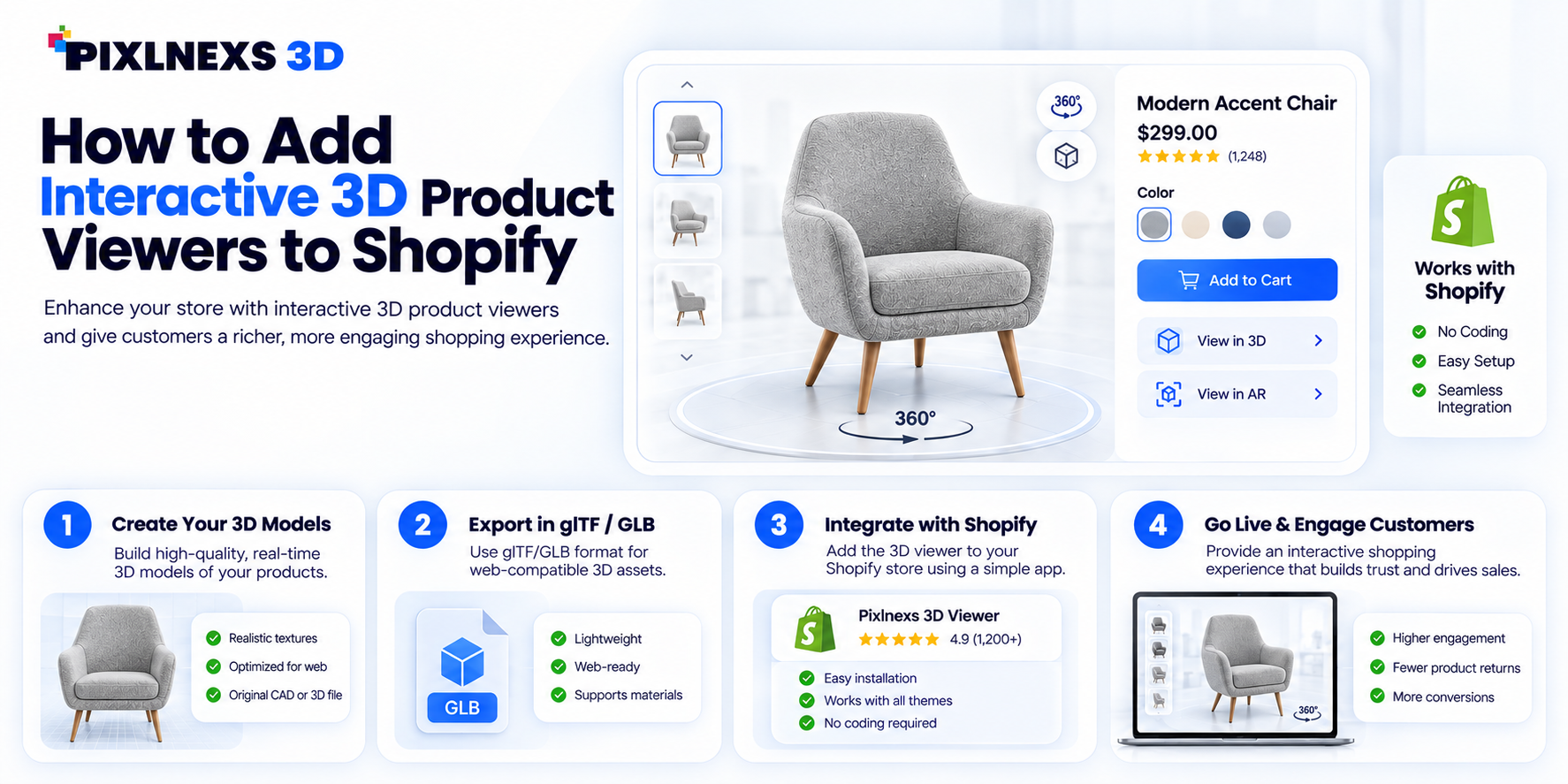 How to Add Interactive 3D Product Viewers to Shopify