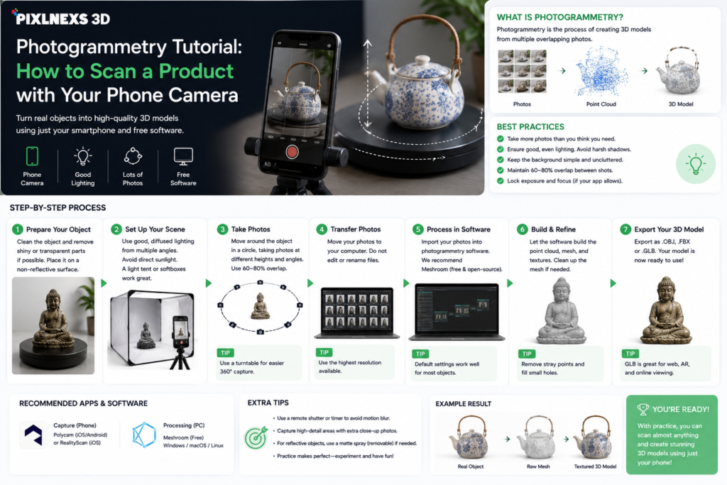 Photogrammetry Tutorial How to Scan a Product with Phone Camera