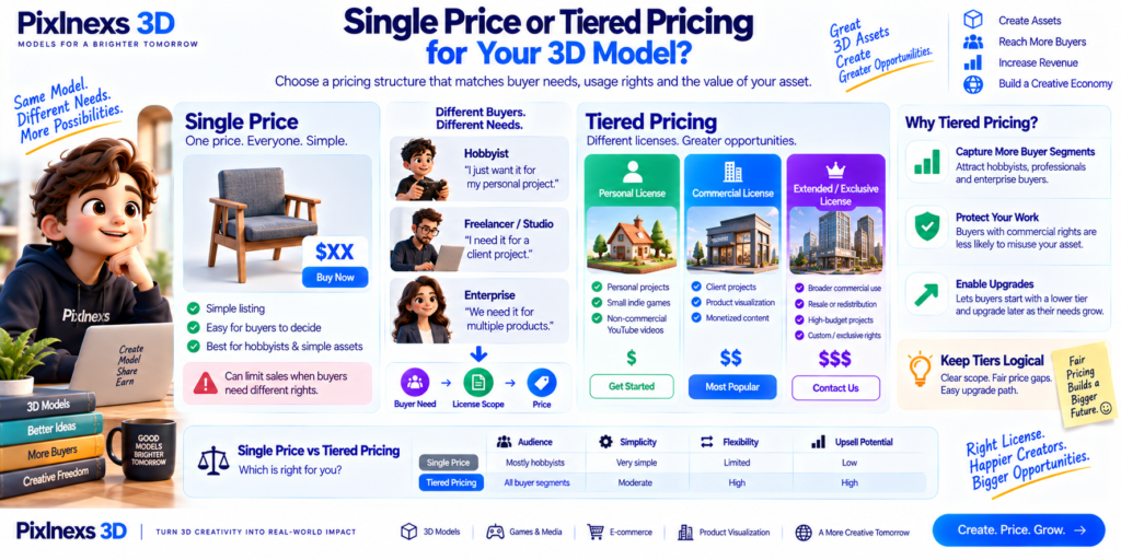 Should You Use a Single Price or Tiered Pricing for Your 3D Model