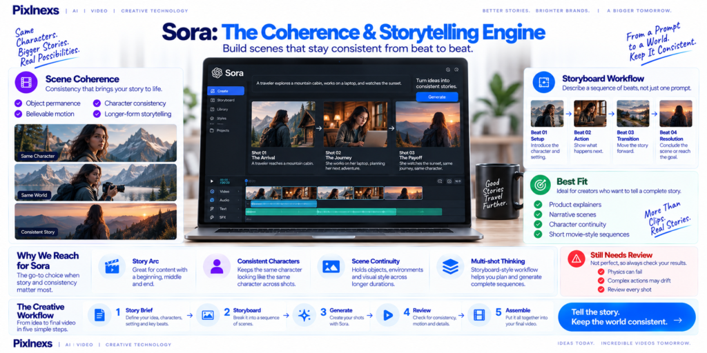 Sora the coherence and storytelling engine