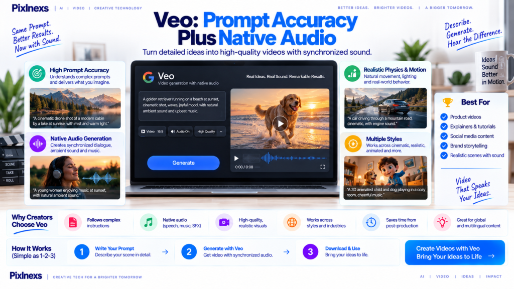 Veo: prompt accuracy plus native audio