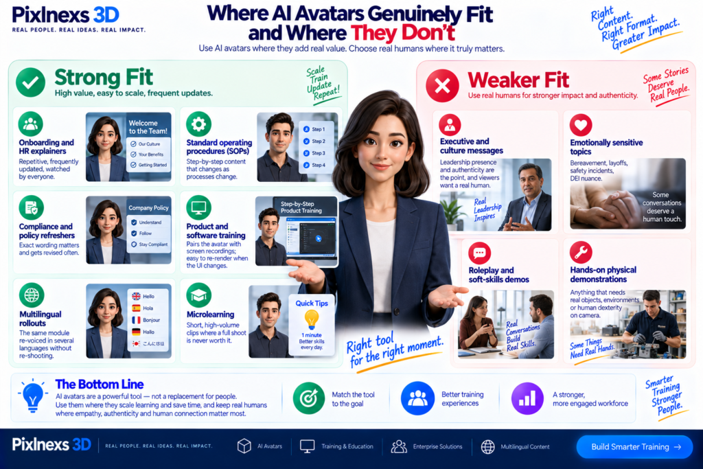 Where AI avatars genuinely fit and where they don't