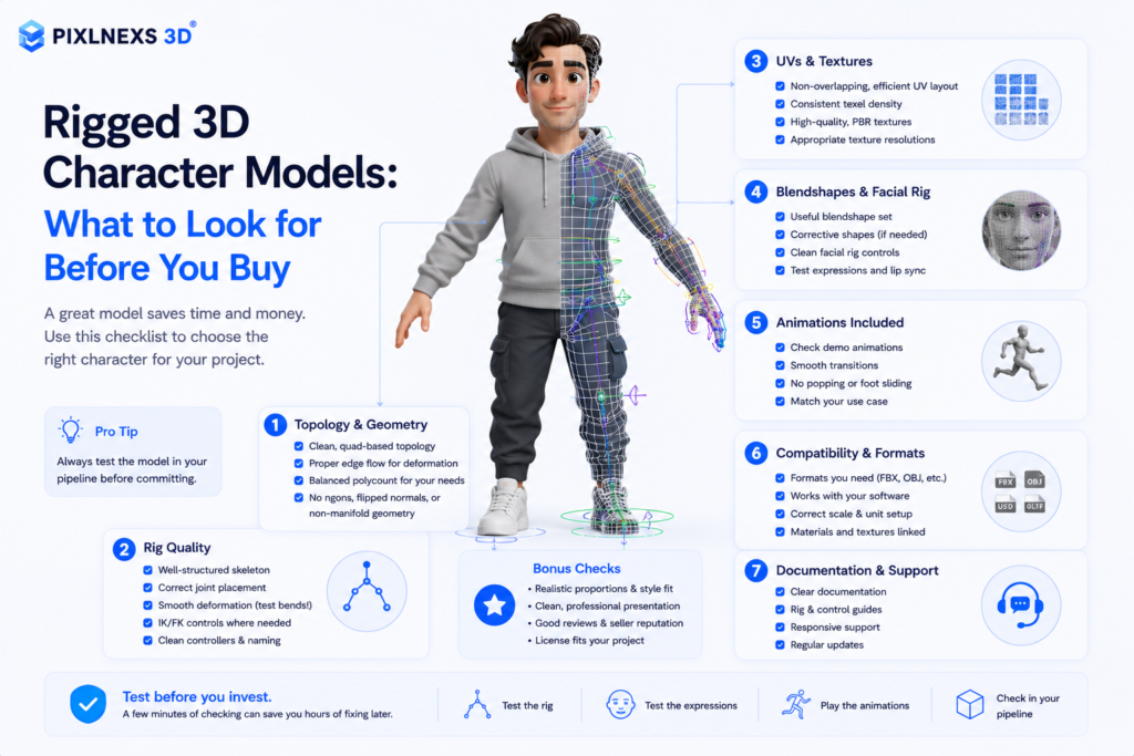 rigged 3D character models