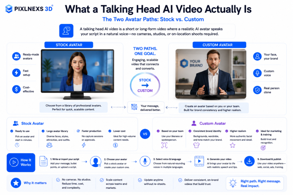 talking head AI video
