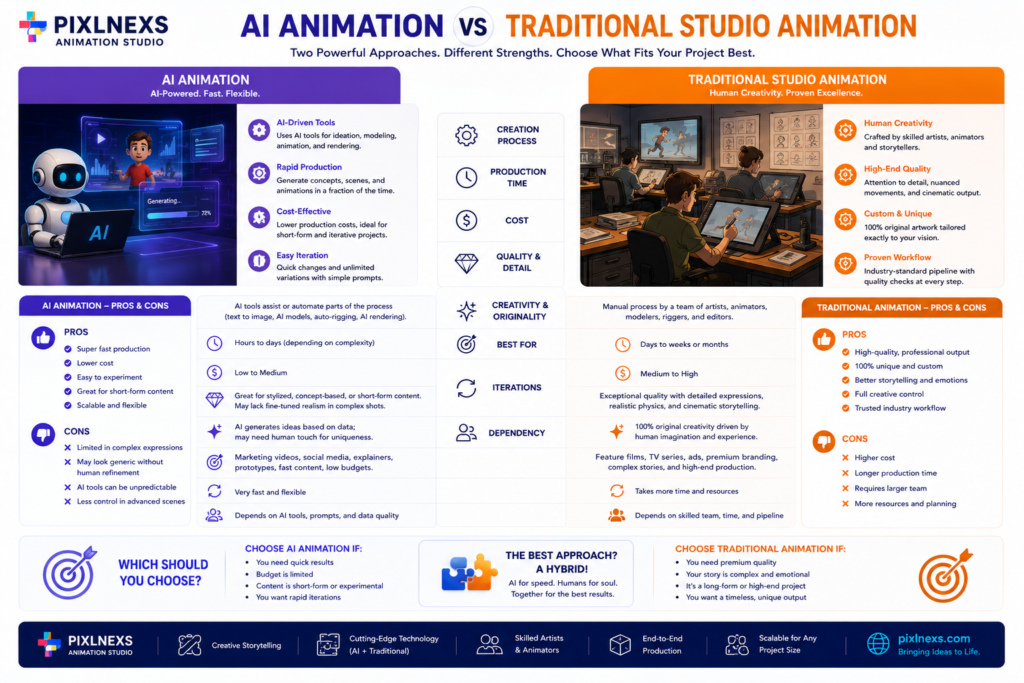 AI Animation vs Traditional Studio Animation