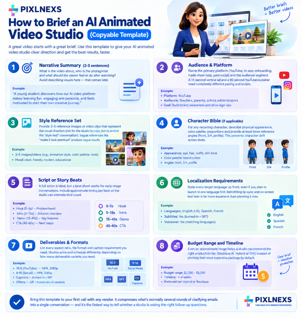 How to Brief an AI Animated Video Studio (Copyable Template)