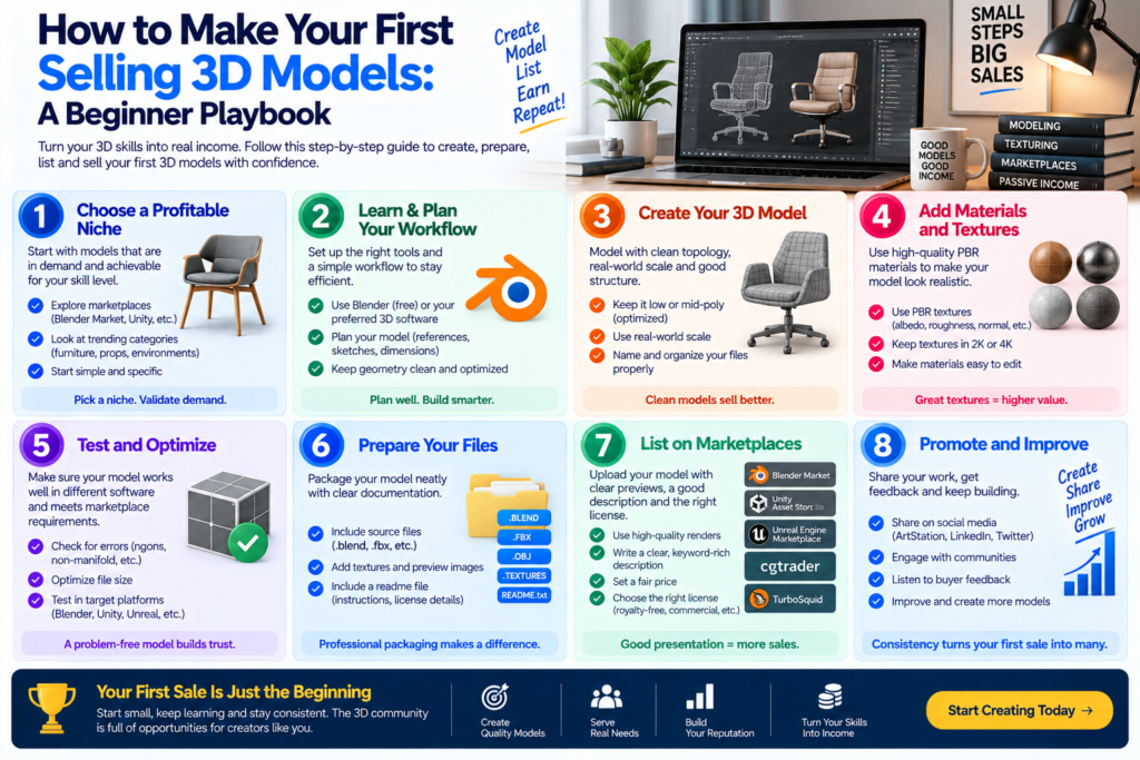 How to Make Your First Selling 3D Models: A Beginner Playbook