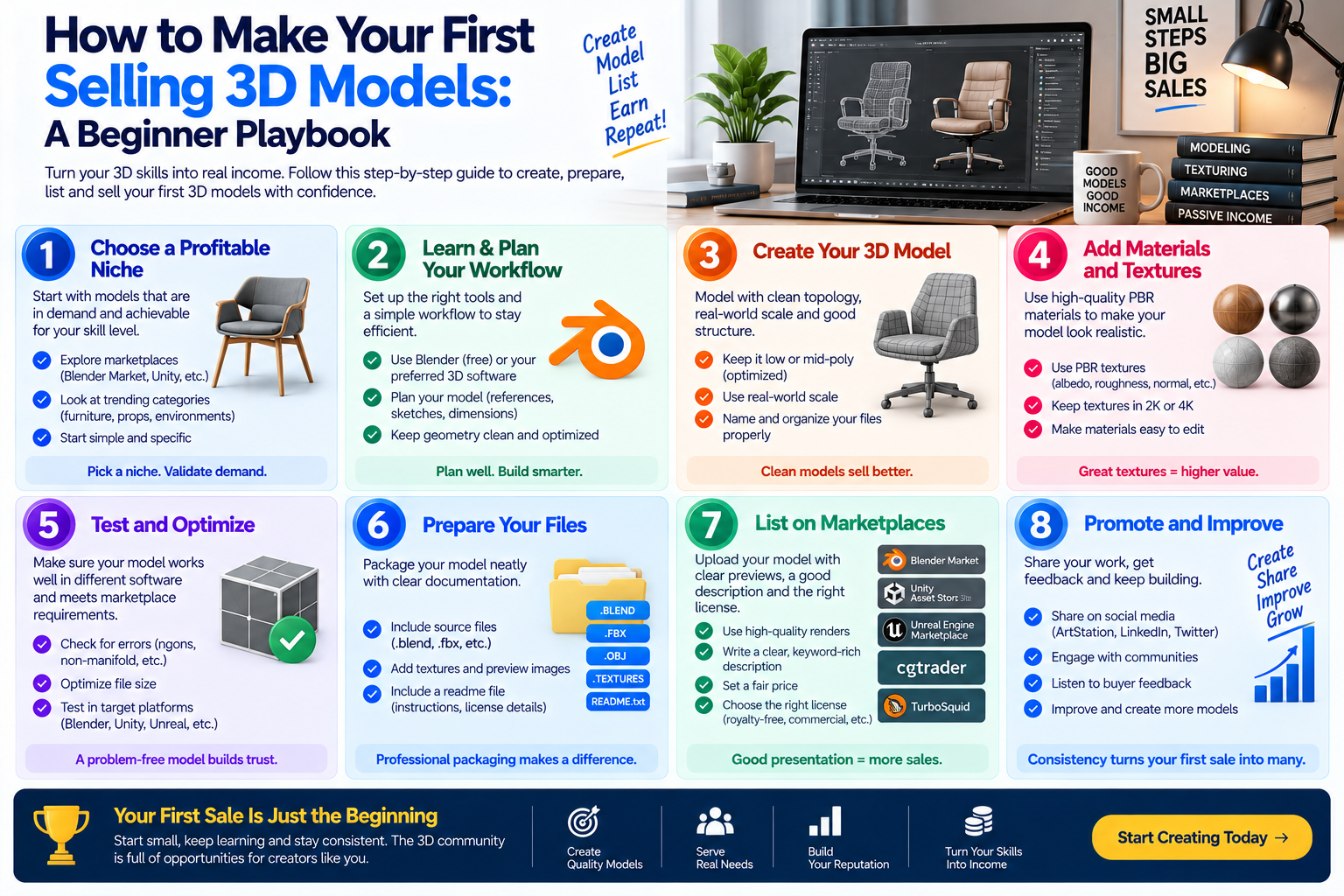 How to Make Your First Selling 3D Models: A Beginner Playbook
