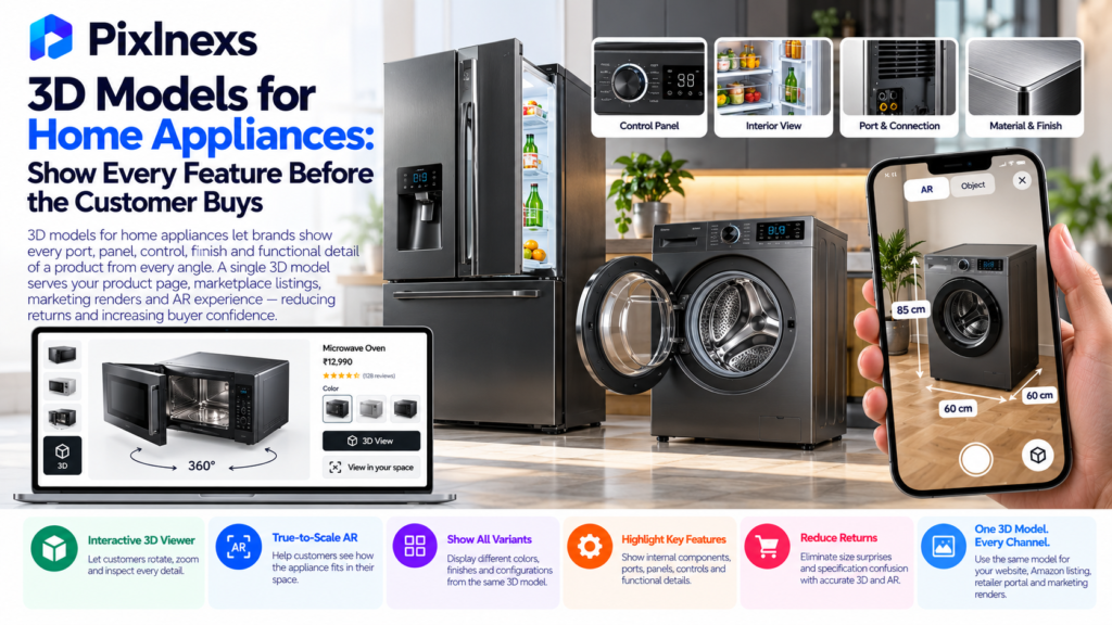 3D Models for Home Appliances: Show Every Feature Before the Customer Buys