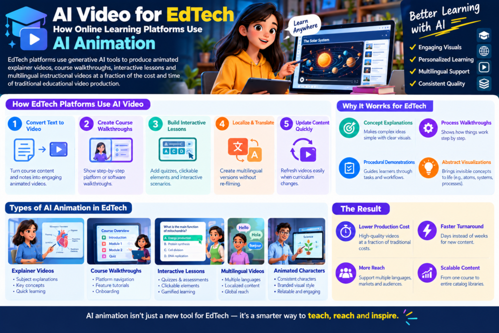 AI Video for EdTech: How Online Learning Platforms Use AI Animation