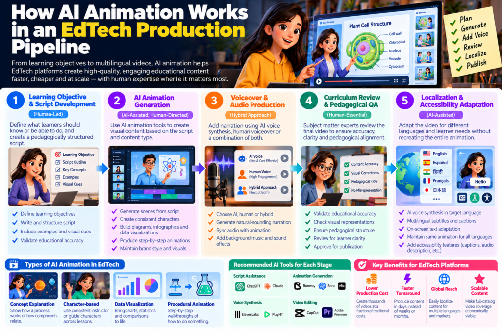 How AI Animation Works in an EdTech Production Pipeline