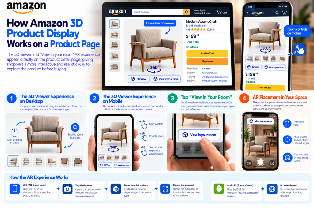 How Amazon 3D Product Display Works on a Product Page