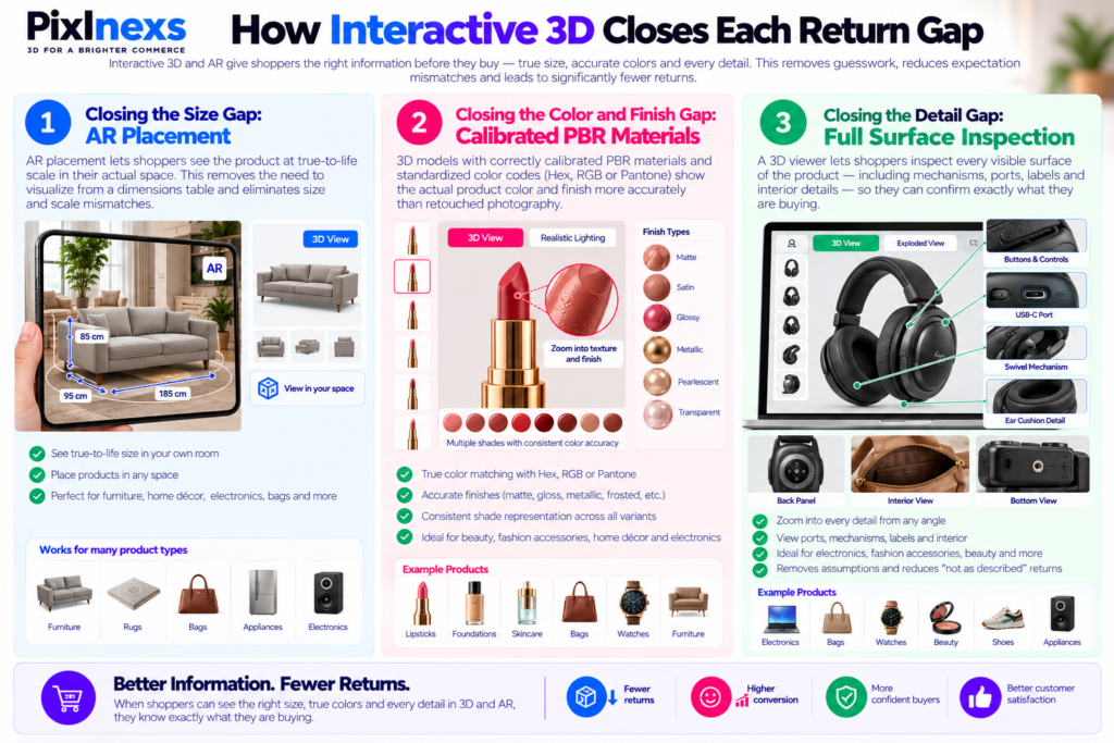 How Interactive 3D Closes Each Return Gap