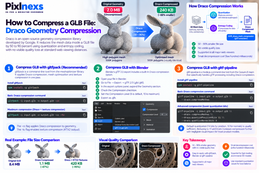 How to Compress a GLB File: Draco Geometry Compression