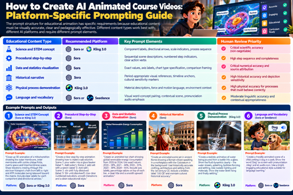 How to Create AI Animated Course Videos: Platform-Specific Prompting Guide