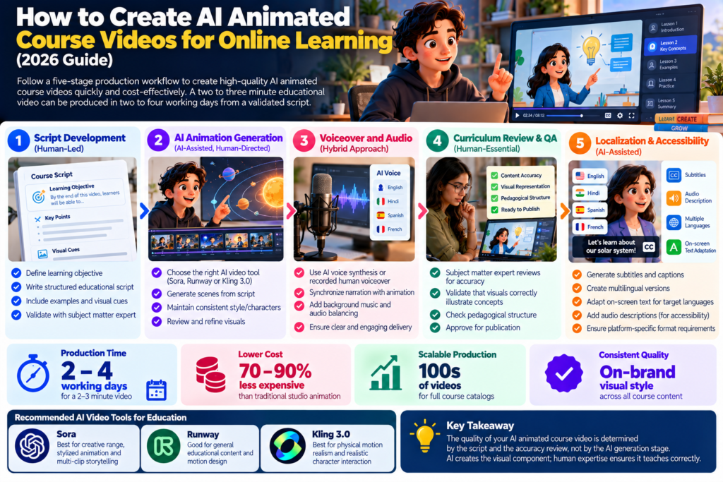 How to Create AI Animated Course Videos for Online Learning (2026 Guide)
