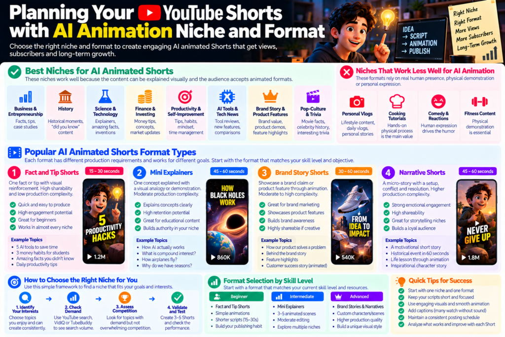 Planning Your YouTube Shorts with AI Animation Niche and Format