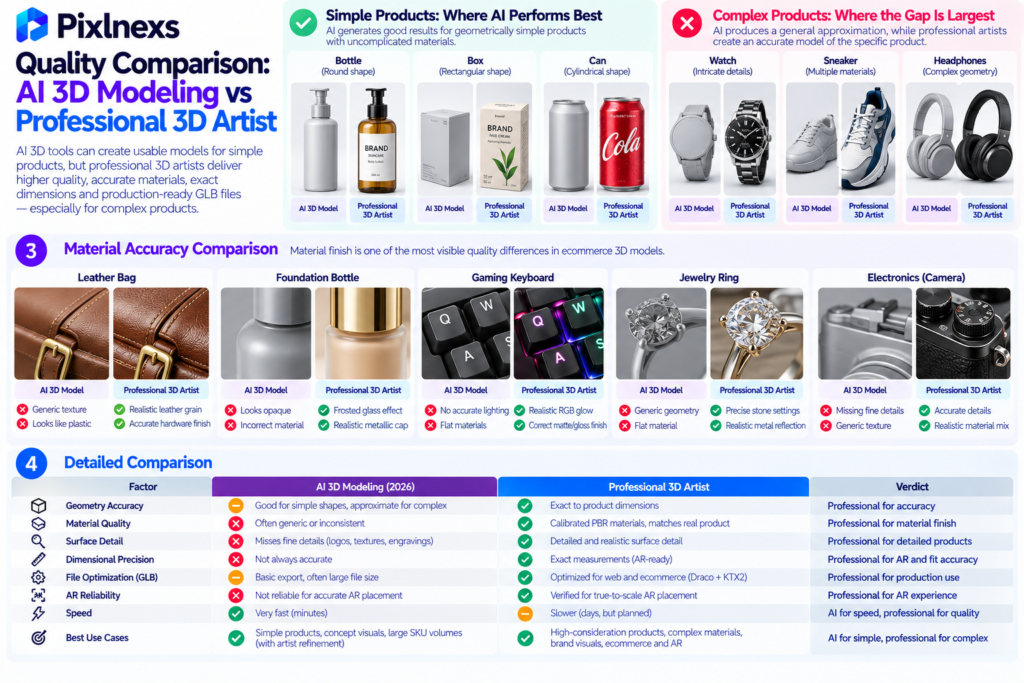 Quality Comparison: AI 3D Modeling vs Professional 3D Artist