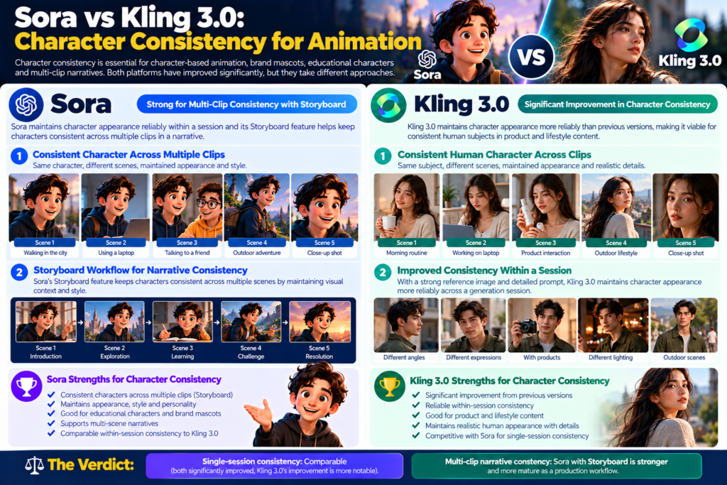 Sora vs Kling 3.0: Character Consistency for Animation