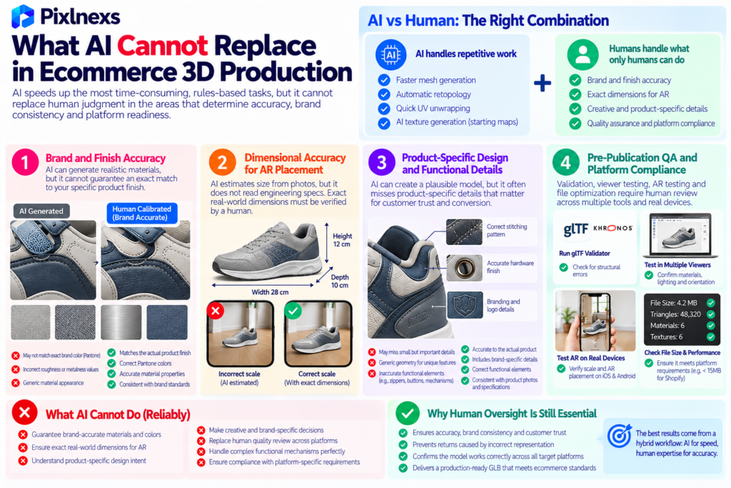 What AI Cannot Replace in Ecommerce 3D Production